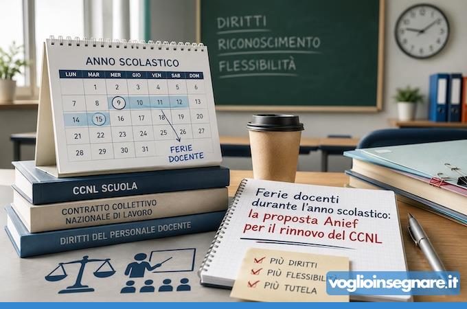 Ferie docenti durante l'anno scolastico: la proposta Anief per il rinnovo del CCNL